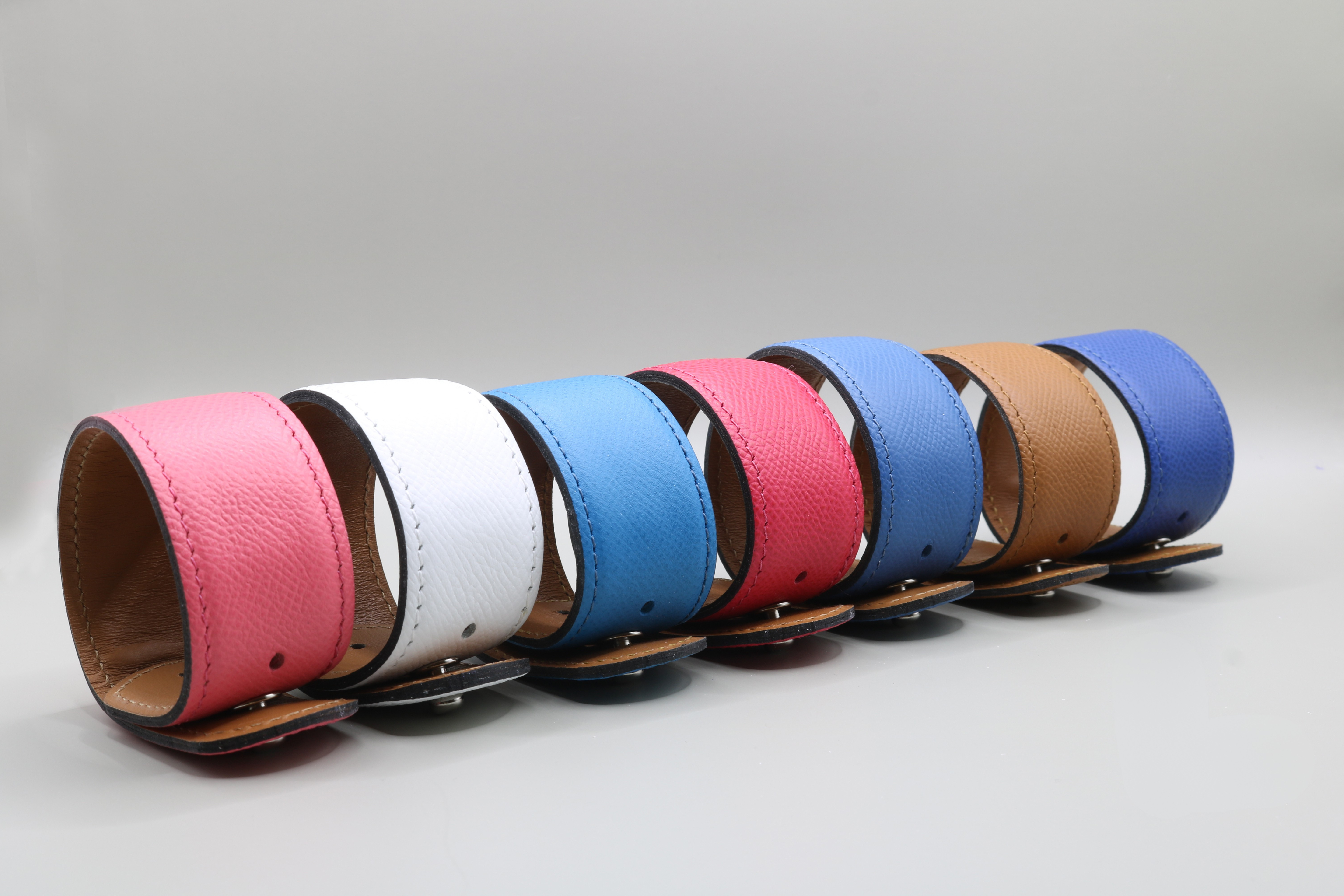 Bracelet manchette anti-ondes Femme en cuir Blanc
