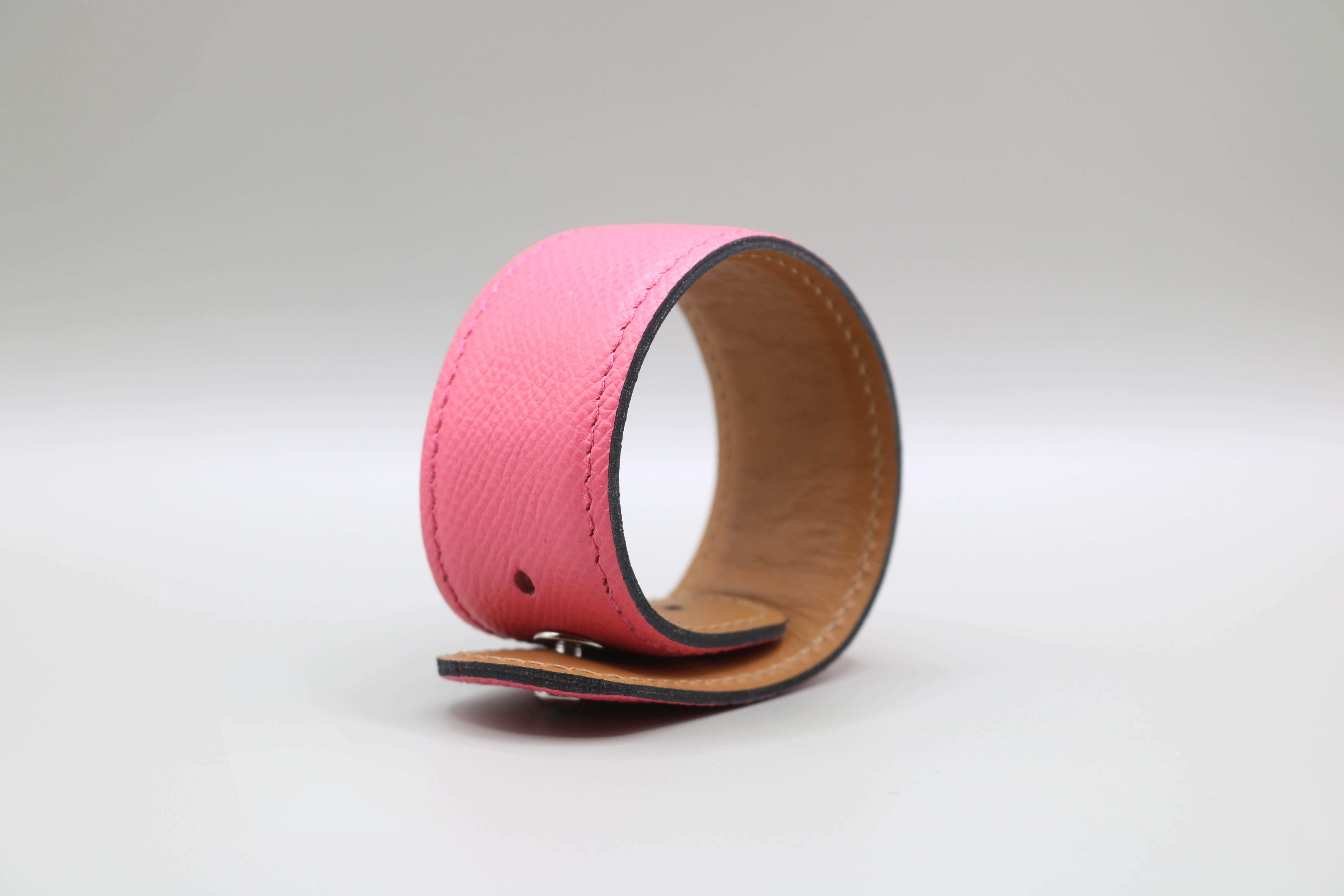 Bracelet manchette anti-ondes Femme en cuir Rose