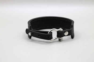 Women's Anti-Radiation Black Leather Shackle Bracelet