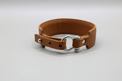 Men's Camel Leather Anti-Radiation Shackle Bracelet