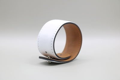 Bracelet manchette anti-ondes Femme en cuir Blanc